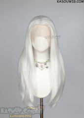 Lace Front>> snow white 76cm long slicked-back straight wig LFL-2/KA001