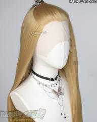 Lace Front>> honey butter blonde 76cm long slicked-back straight wig LFL-2/KA011