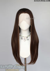 Alien Stage Hyuna Lace Front>> bistre brown 76cm long slicked-back straight wig LFL-2/KA028