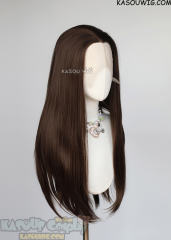 Alien Stage Hyuna Lace Front>> bistre brown 76cm long slicked-back straight wig LFL-2/KA028