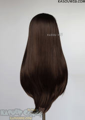 Alien Stage Hyuna Lace Front>> bistre brown 76cm long slicked-back straight wig LFL-2/KA028
