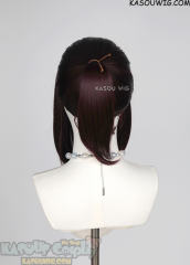 S-3 / KA058 dark reddish brown ponytail base wig with long bangs.