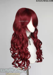 L-1 / KA043 Carmine red 75cm long curly wig
