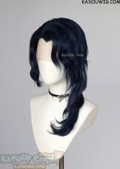 Lace Front>> Genshin Impact Regrator Pantalone deep blue wavy wig