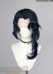 Lace Front>> Genshin Impact Regrator Pantalone deep blue wavy wig