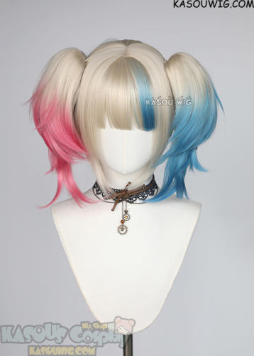 Isekai Suicide Squad Harley Quinn blonde ponytails wig