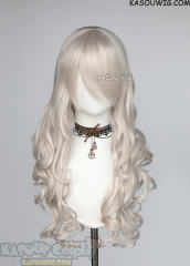L-1 / SP05 pearl white 75cm long curly wig .Tangle Resistant fiber