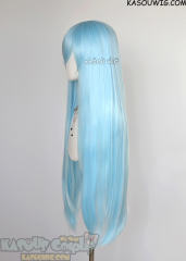 L-4 KA046 100cm/39.5" long straight versatile Light Blue wig
