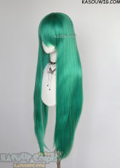 L-4 KA062 100cm/39.5" long straight versatile Emerald Green wig