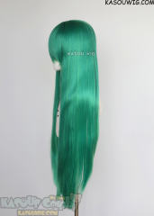 L-4 KA062 100cm/39.5" long straight versatile Emerald Green wig