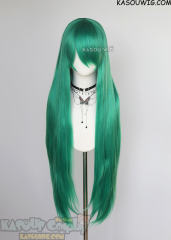 L-4 KA062 100cm/39.5" long straight versatile Emerald Green wig
