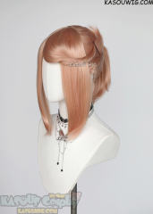 S-3 / SP20 peach pink ponytail base wig with long bangs.