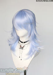M-3 KA054 Light Periwinkle blue 52cm long layered choppy wig