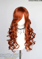 L-1 / SP06 Auburn brown 75cm long curly wig . Hiperlon fiber