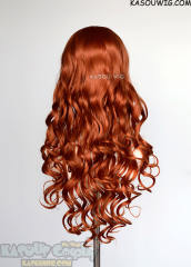 L-1 / SP06 Auburn brown 75cm long curly wig . Hiperlon fiber