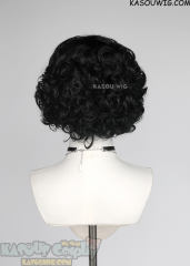Lace Front>> RE Village Lady Dimitrescu black side-parted curly wig