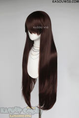 L-4 SP07 100cm/39.5" long straight versatile Chocolate Brown wig