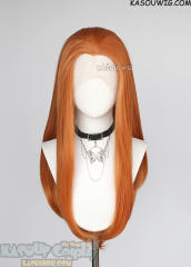 Lace Front>> Pumpkin Orange 76cm long slicked-back straight wig LFL-2/SP15