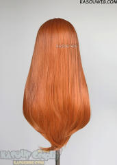 Lace Front>> Pumpkin Orange 76cm long slicked-back straight wig LFL-2/SP15