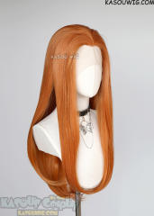 Lace Front>> Pumpkin Orange 76cm long slicked-back straight wig LFL-2/SP15
