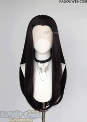 Lace Front>> Deep Purple 76cm long slicked-back straight wig LFL-2/SP31
