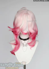 League of Legends Briar asymmetry medium curly white pink wig