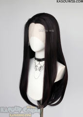 Lace Front>> Deep Purple 76cm long slicked-back straight wig LFL-2/SP31