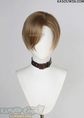 Resident Evil Leon S. Kennedy short side parted mixed brown wig