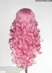Lace Front>>Baby Pink 75cm long middle parting curly wig LFL-1/KA034