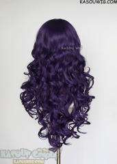 Lace Front>> Indigo Purple 75cm long middle parting curly wig LFL-1/SP37