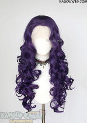 Lace Front>> Indigo Purple 75cm long middle parting curly wig LFL-1/SP37