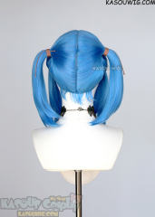 M-2 / KA048 ┇ 50CM / 19.7" Dodger Blue pigtails base wig with long bangs.