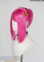 S-3 / KA035 deep pink ponytail base wig with long bangs