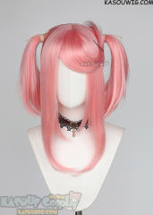 M-2/ KA033┇50CM / 19.7" Light Pink pigtail base wig with long bangs