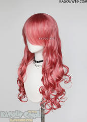 L-1 / KA036 rose pink 75cm long curly wig