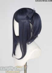 M-2/ SP03┇50CM / 19.7" Deep Blue pigtail base wig with long bangs