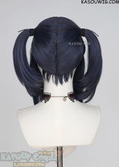 M-2/ SP03┇50CM / 19.7" Deep Blue pigtail base wig with long bangs
