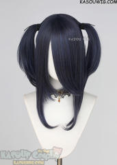 M-2/ SP03┇50CM / 19.7" Deep Blue pigtail base wig with long bangs