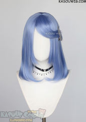 M-1/ KA055 cornflower blue long bob cosplay wig. shouder length lolita wig