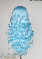 Lace Front>> Light Blue 75cm long middle parting curly wig LFL-1/KA046