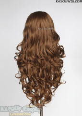 Lace Front>> Light Brown 75cm long middle parting curly wig LFL-1/KA024