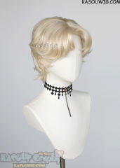 Alien Stage Luka short platinum blonde middle parted curly wig