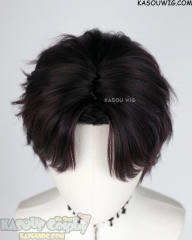 Love and Deepspace Rafayel deep purple short wavy wig
