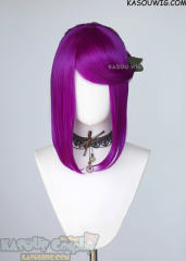 S-3 / KA053 Red Violet Purple ponytail base wig with long bangs.