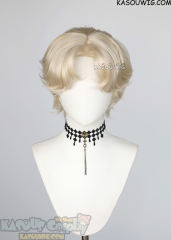 Alien Stage Luka short platinum blonde middle parted curly wig