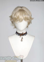 Alien Stage Luka short platinum blonde middle parted curly wig