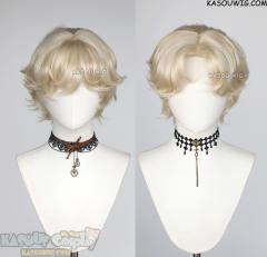 Alien Stage Luka short platinum blonde middle parted curly wig