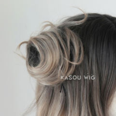 Round spiky buns with clip ombre colors. medium size