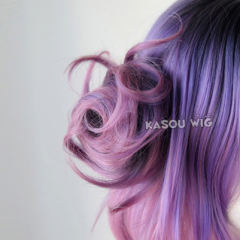 Round spiky buns with clip ombre colors. medium size