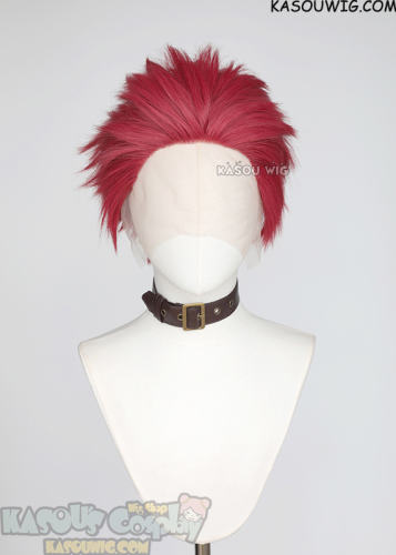 Lace Front>> Kimetsu no Yaiba Demon Slayer Akaza short red spiky wig